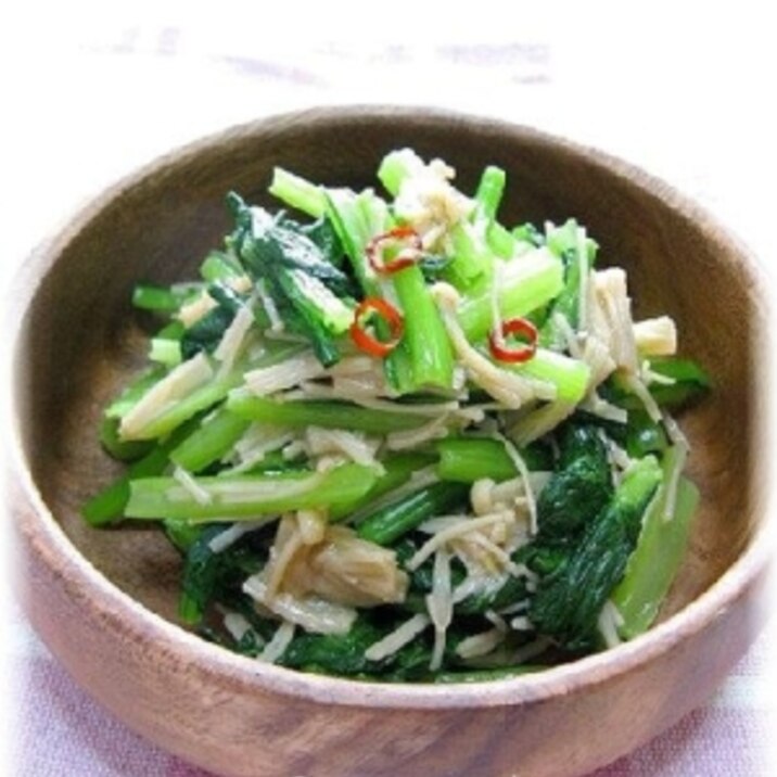 シャキッと歯ごたえ!小松菜のなめたけ和え